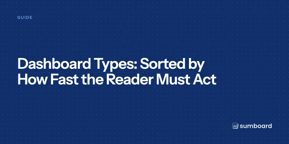 Dashboard Types: Sorted by How Fast the Reader Must Act