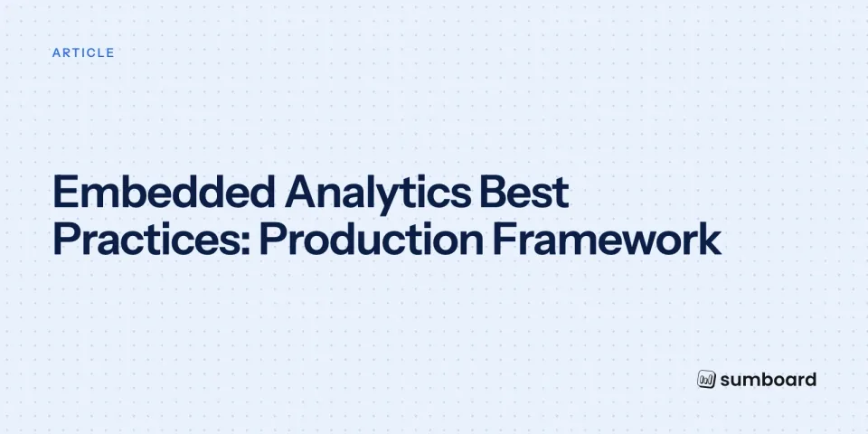 Embedded Analytics Best Practices: Production Framework