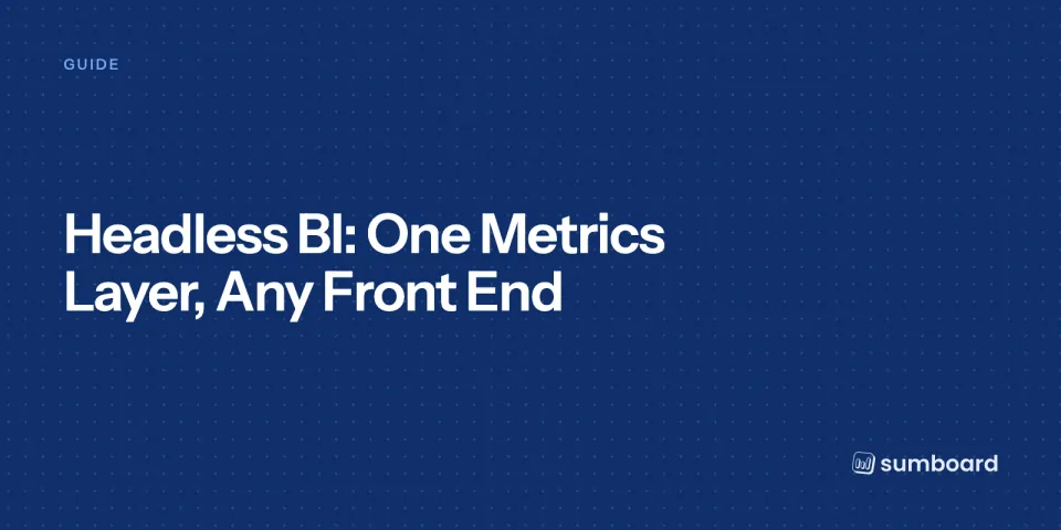 Headless BI: One Metrics Layer, Any Front End