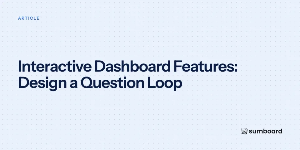 Interactive Dashboard Features: Design a Question Loop