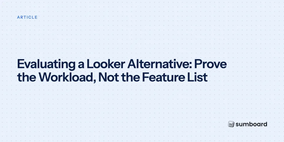 Evaluating a Looker Alternative: Prove the Workload, Not the Feature List
