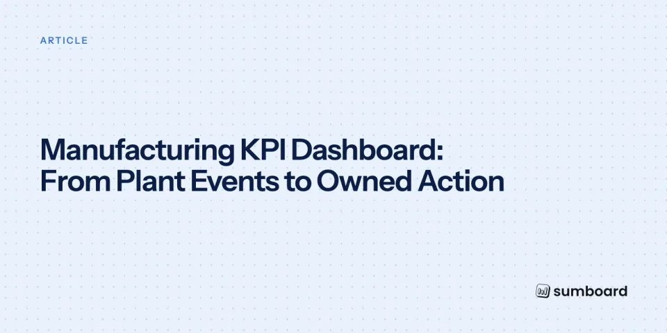 Manufacturing KPI Dashboard: From Plant Events to Owned Action
