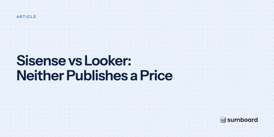 Sisense vs Looker: Neither Publishes a Price